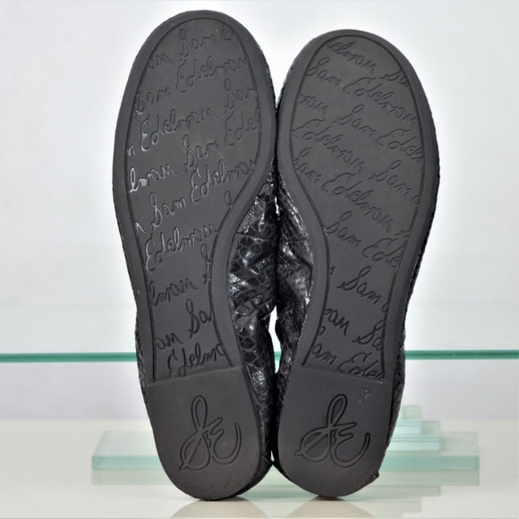 Sam Edelman 7.5 M Black Leather Snakeskin Ballet - Picture 7 of 8